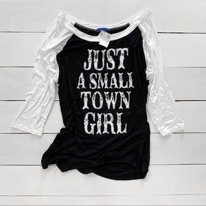 Sweet Claire / Just a Small Town Girl Baseball Tee
